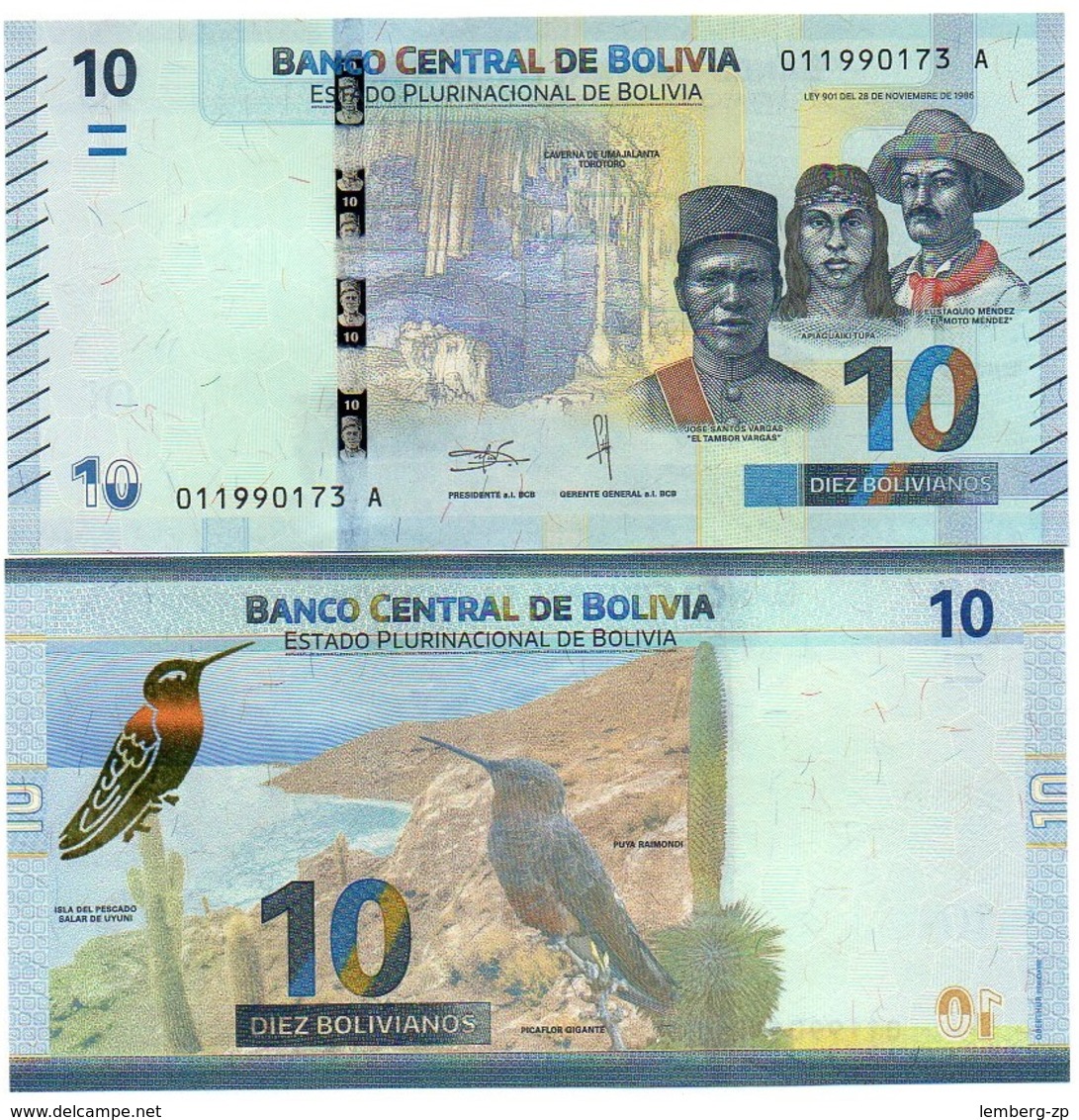 Bolivia - 10 Bolivianos 2018 ( 1986 ) UNC Serie A Lemberg-Zp - Bolivie