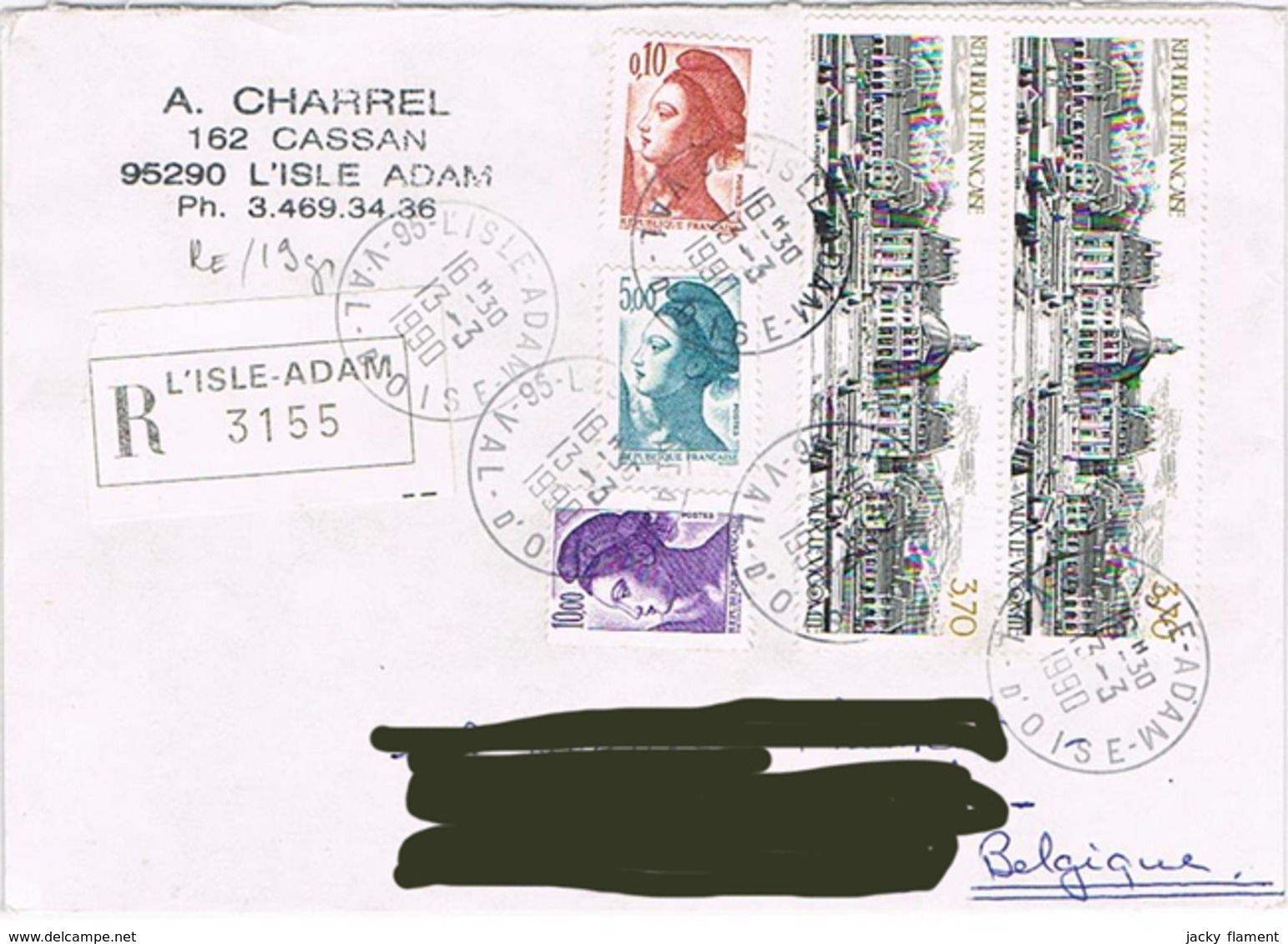 France - (R) "Vaux-le-Vicomte" & "Liberté De Gandon" - L'Isle-Adam Le 13 Mars 90 - 1961-....