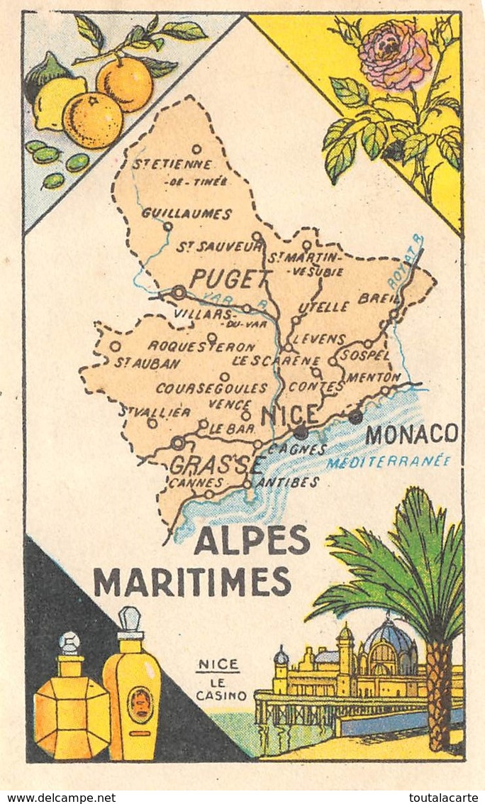 PETITE CARTE ALPES MARITIMES OFFERTE PAR VERMI BONBONS BERGER - Autres & Non Classés