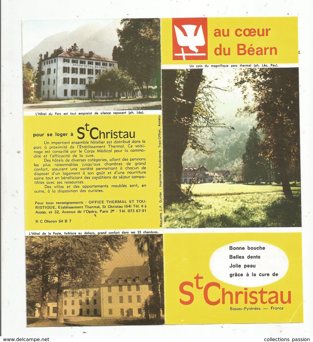 Depliant Touristique, Bearn , SAINT CHRISTAU , BassesPyrénées , 6 Pages, 2 Scans , Frais Fr 1.45 E - Dépliants Touristiques