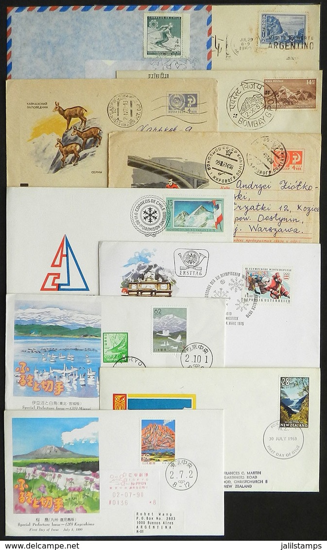 4 TOPIC MOUNTAINS: TOPIC MOUNTAINS: More Than 200 Covers And Postal Stationeries, Most With Postmarks And/or Illustratio - Altri & Non Classificati