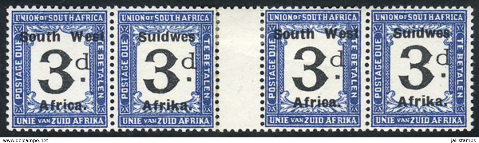 6 SOUTH WEST AFRICA: Sc.J37, Gutter Pair, Very Nice! - South West Africa (1923-1990)