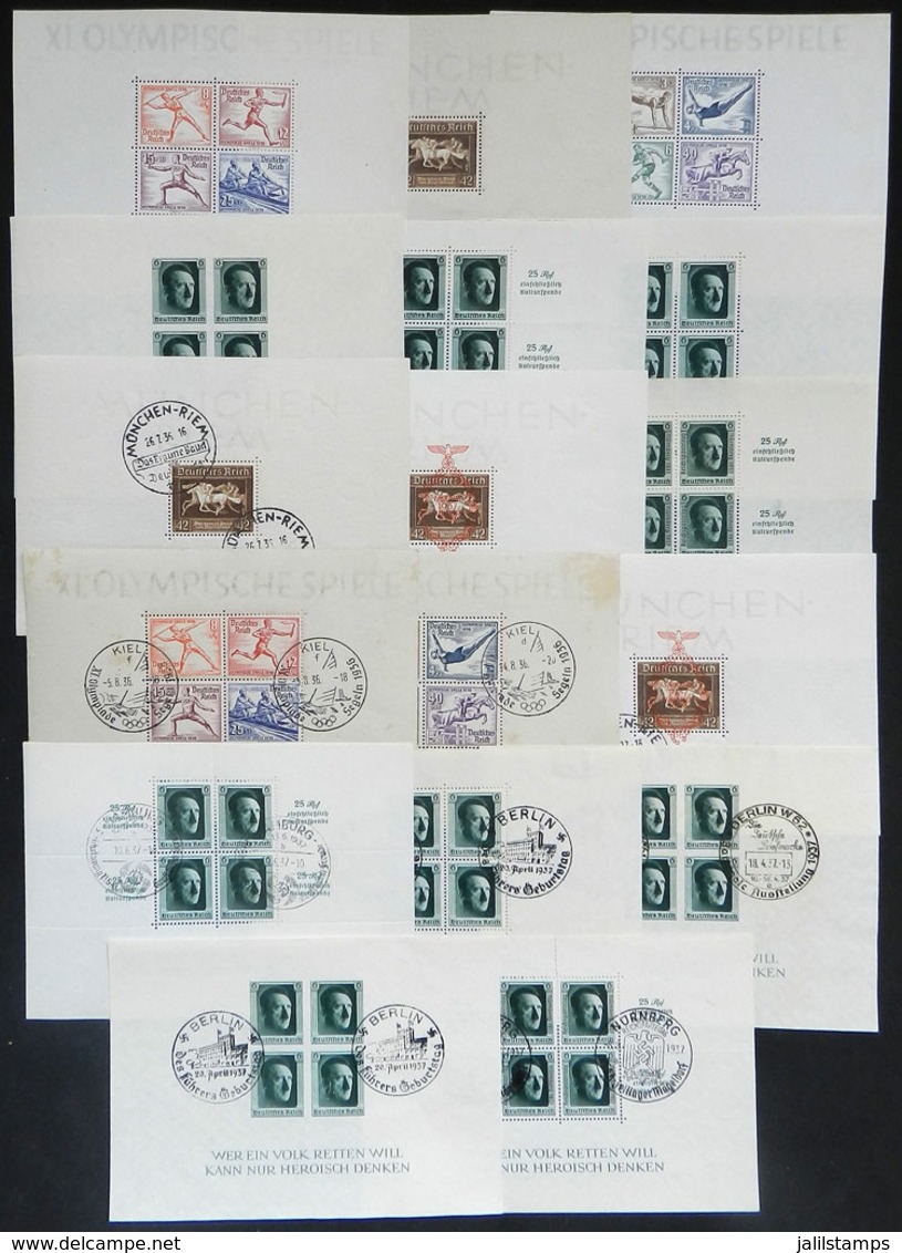 24 GERMANY: Yvert 4/11, Lot Of Used And Mint Souvenir Sheets (with Or Without Gum), Very Fine General Quality. Catalog V - Gebraucht