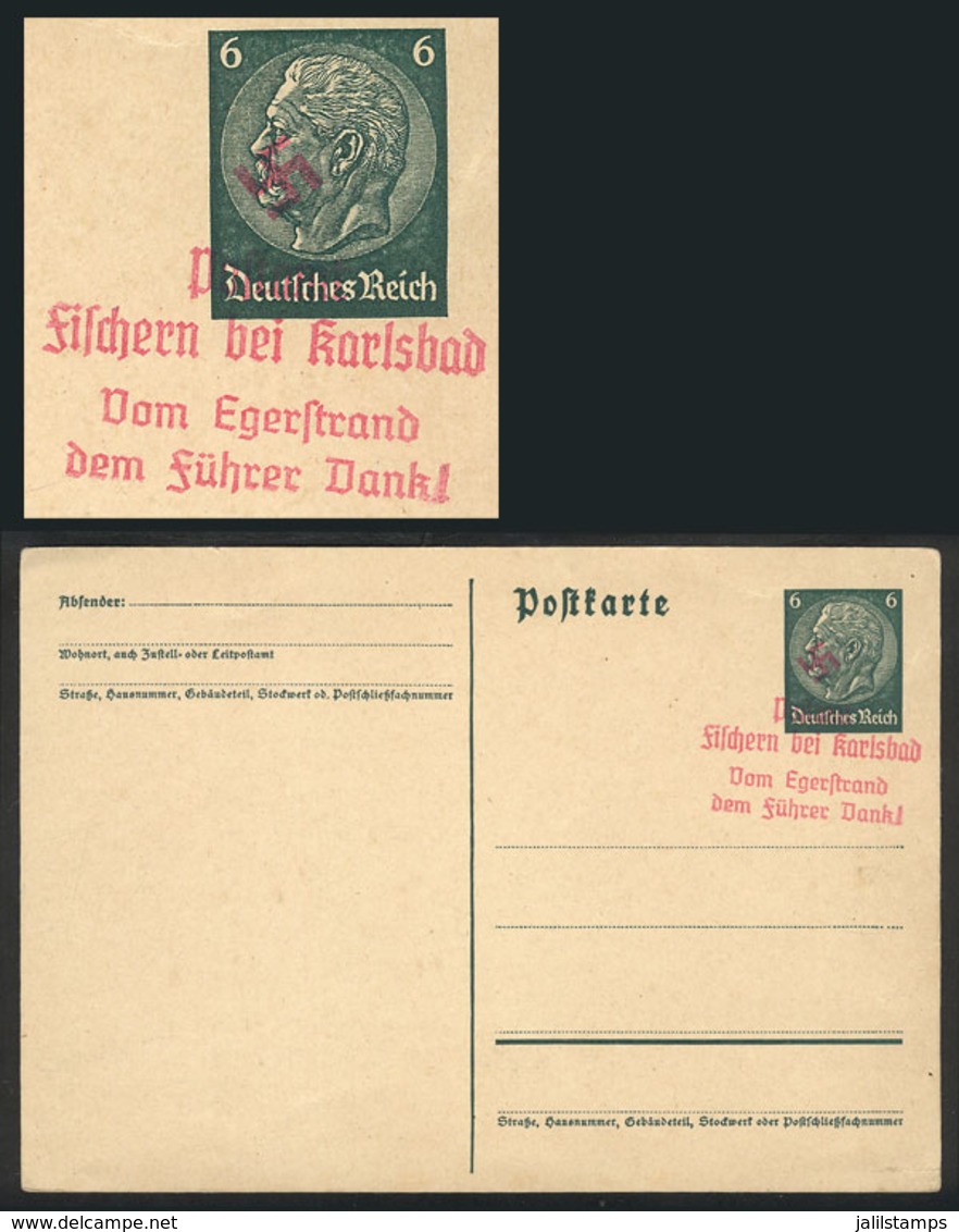 30 GERMANY: 6Pg. Postal Card With Interesting Rose Nazi Mark, VF Quality! - Other & Unclassified