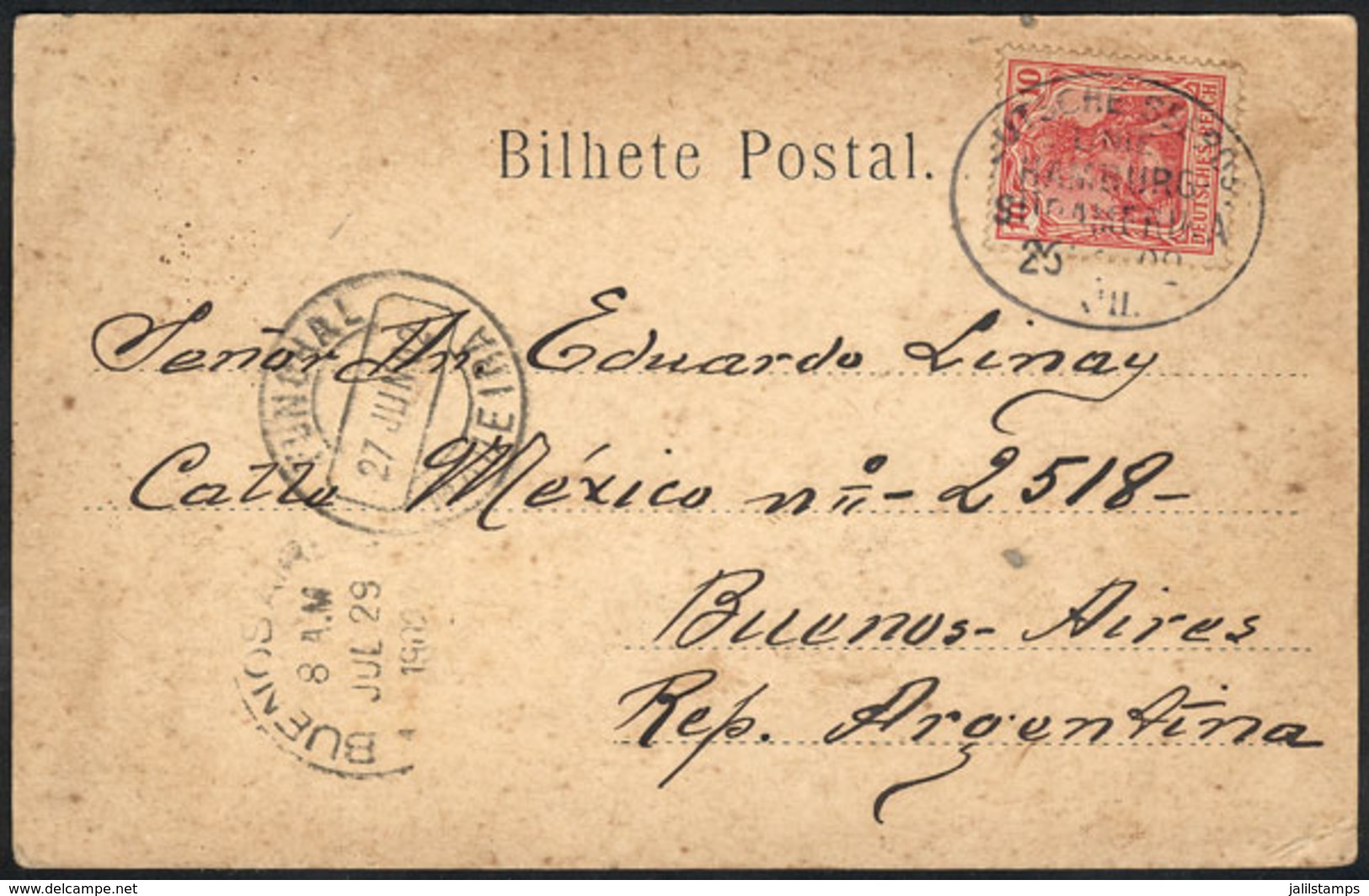 33 GERMANY: Postcard (Madeira, Porto Cruz) Franked With German Stamp Of 10Pf., Posted AT SEA, Postmarked ""Deutsche Seep - Other & Unclassified
