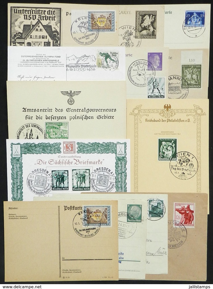 44 GERMANY: 13 Covers Or Cards Of 1934/1944, With Nice Special Cancels, Very Thematic! - Other & Unclassified