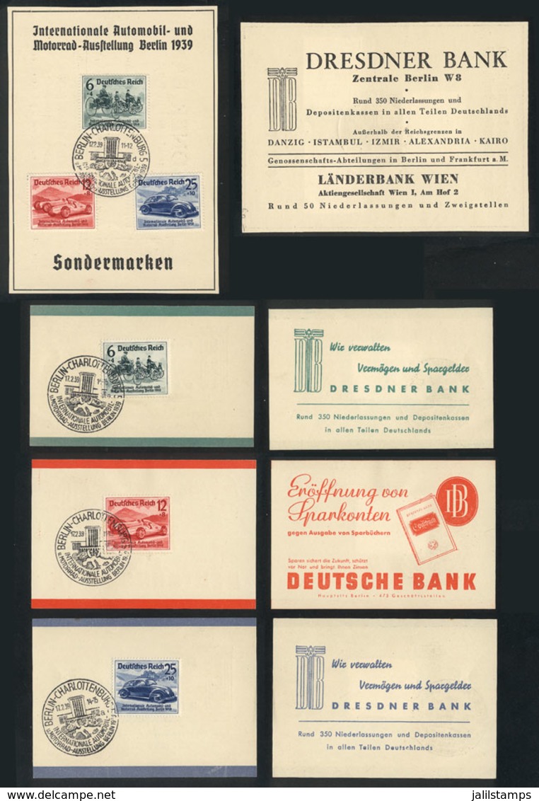 76 GERMANY: 3 Cards With Advertising On Back For Dresdner Bank, Franked With The Set Sc.B134/6, With Special Cancels Of  - Other & Unclassified