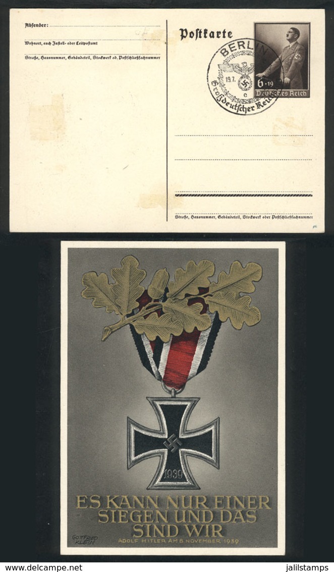 84 GERMANY: Postal Card Illustrated On Back With Nazi Motifs, With Special Cancel Applied In Berlin On 19/JUL/1940. - Other & Unclassified