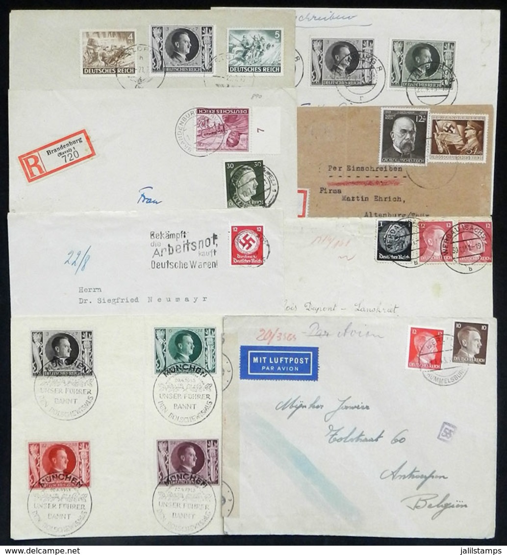 86 GERMANY: 8 Covers Of 1941/1944, With Interesting Postages And/or Cancels! - Other & Unclassified