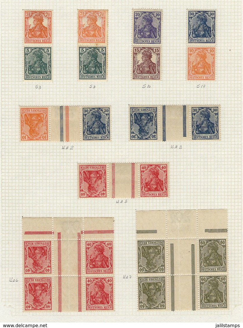106 GERMANY: TETE-BECHES And ZUSAMMENDRUKE: Nice Collection On Album Pages, Including Used And Mint Examples, Fine Gener - Other & Unclassified