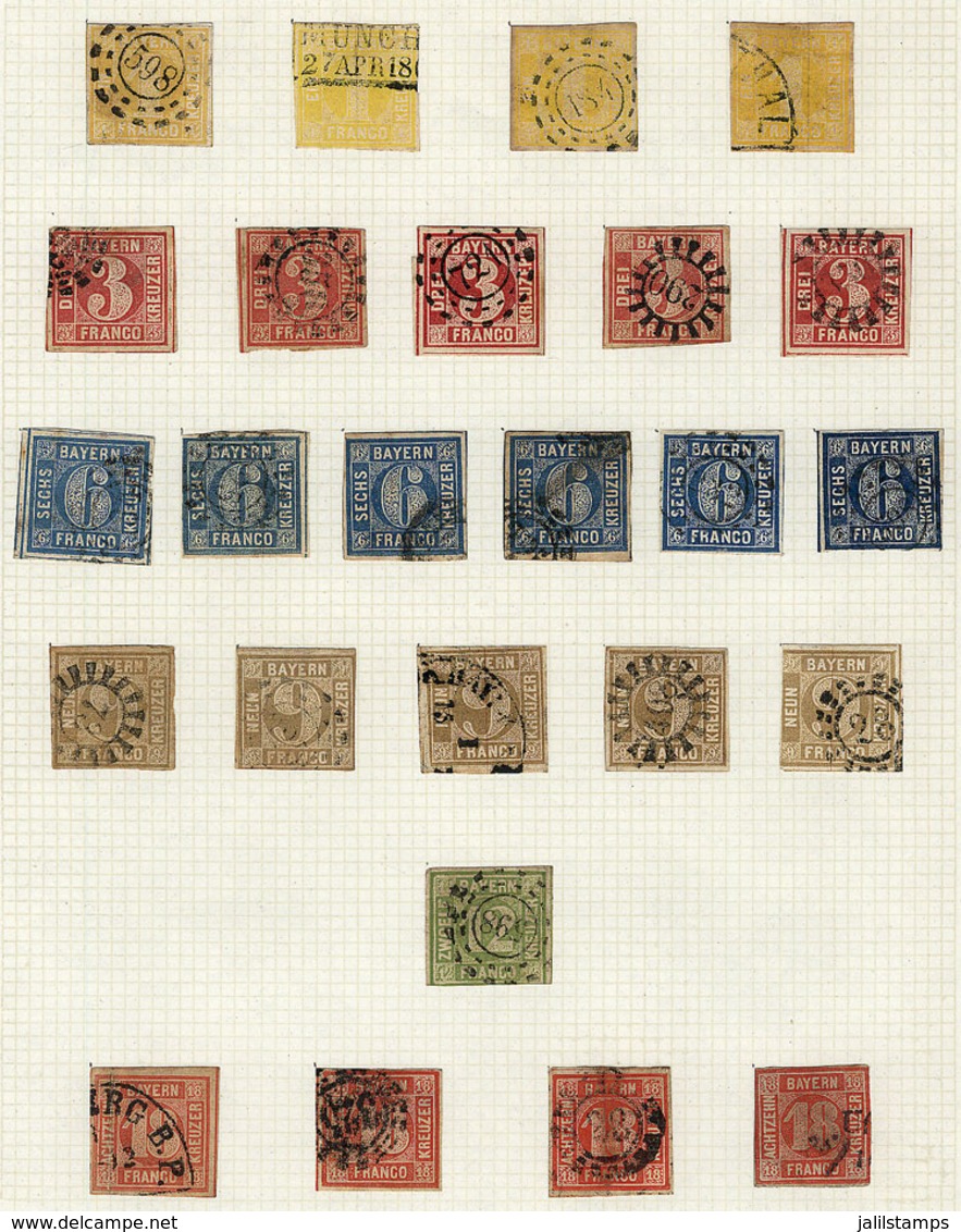 110 GERMANY: BADEN And BAYERN: Collection In Album Pages With Good Number Of Classic Stamps And Some Covers, The General - Other & Unclassified