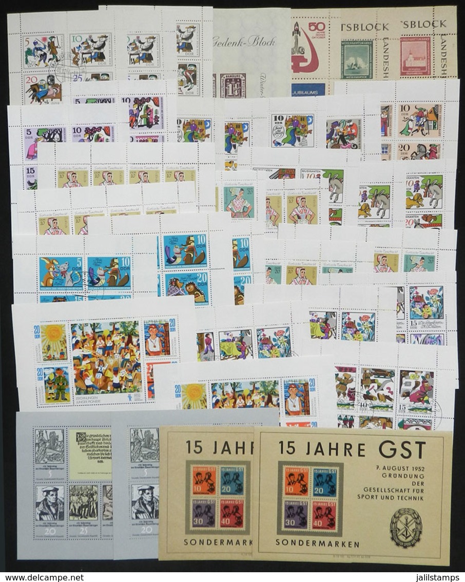 112 GERMANY: Lot With A Good Number Of Souvenir Sheets And Mini-sheets, A Few Used, Most MNH And Of Very Fine Quality, L - Altri & Non Classificati