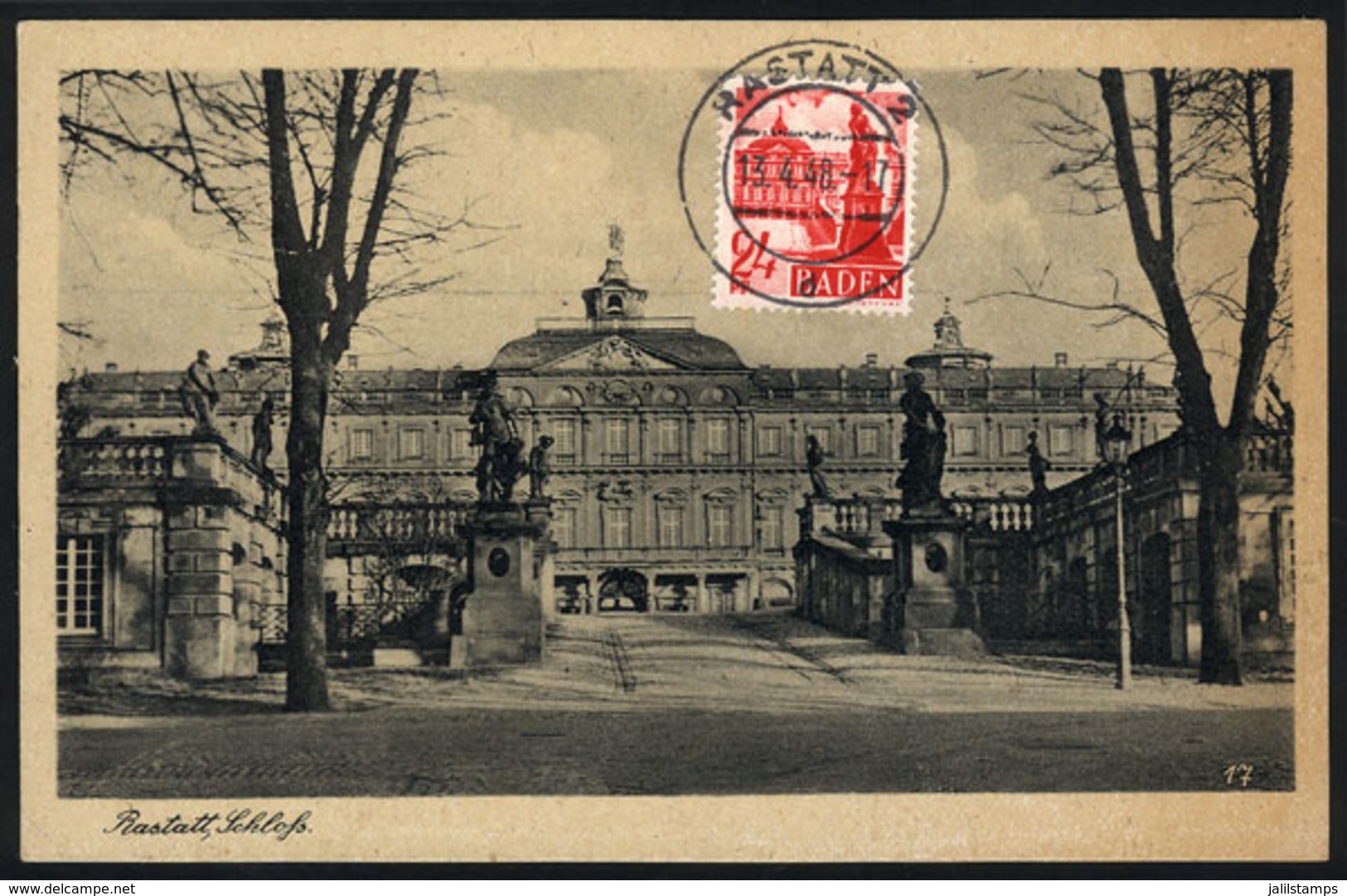 125 GERMANY - FRENCH OCCUPATION - BADEN: Maximum Card Of AP/1948: Schloss Rastatt, VF Quality - Other & Unclassified