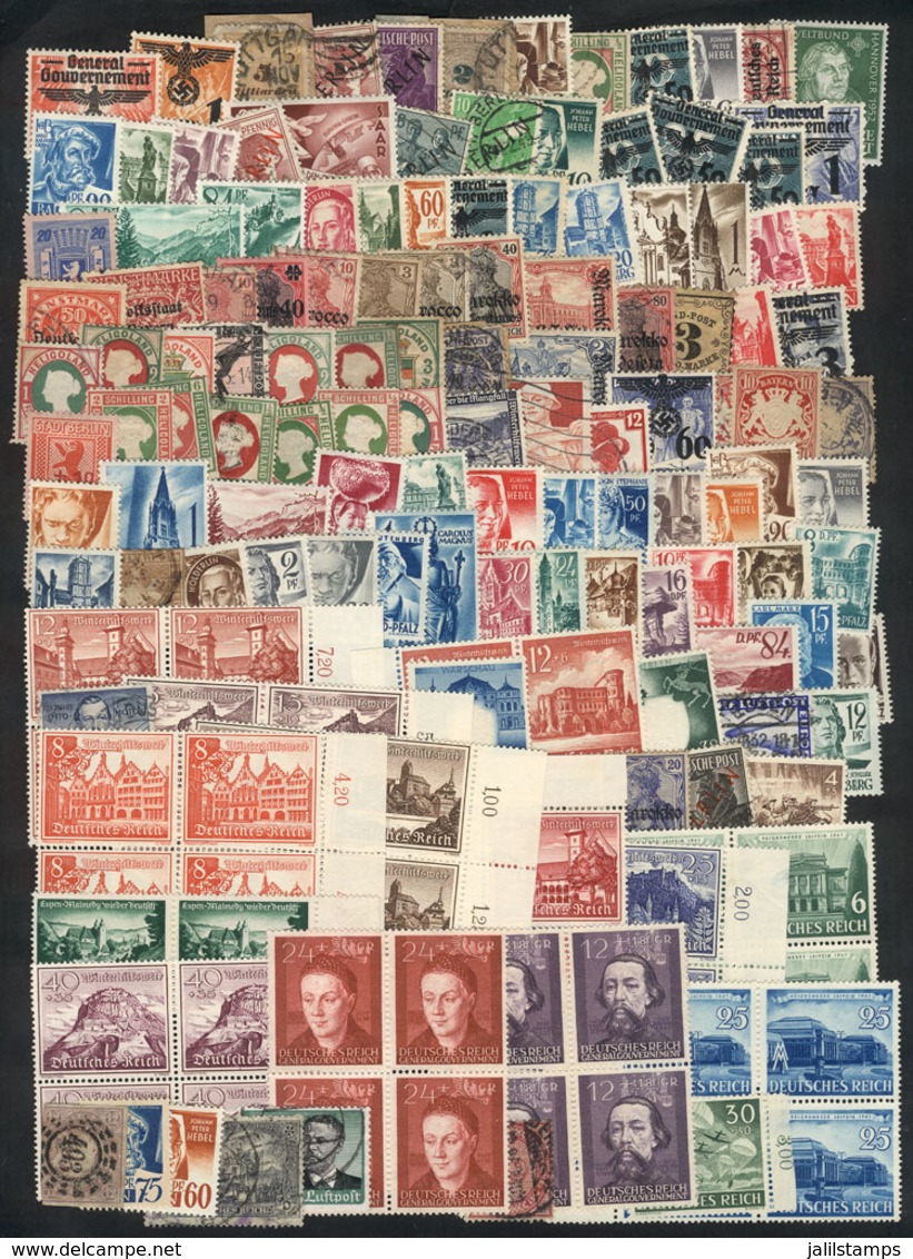 130 GERMANY + COLONIES: Interesting Lot Of Used And Mint Stamps (some Can Be Without Gum), Fine General Quality (some Ma - Sonstige & Ohne Zuordnung