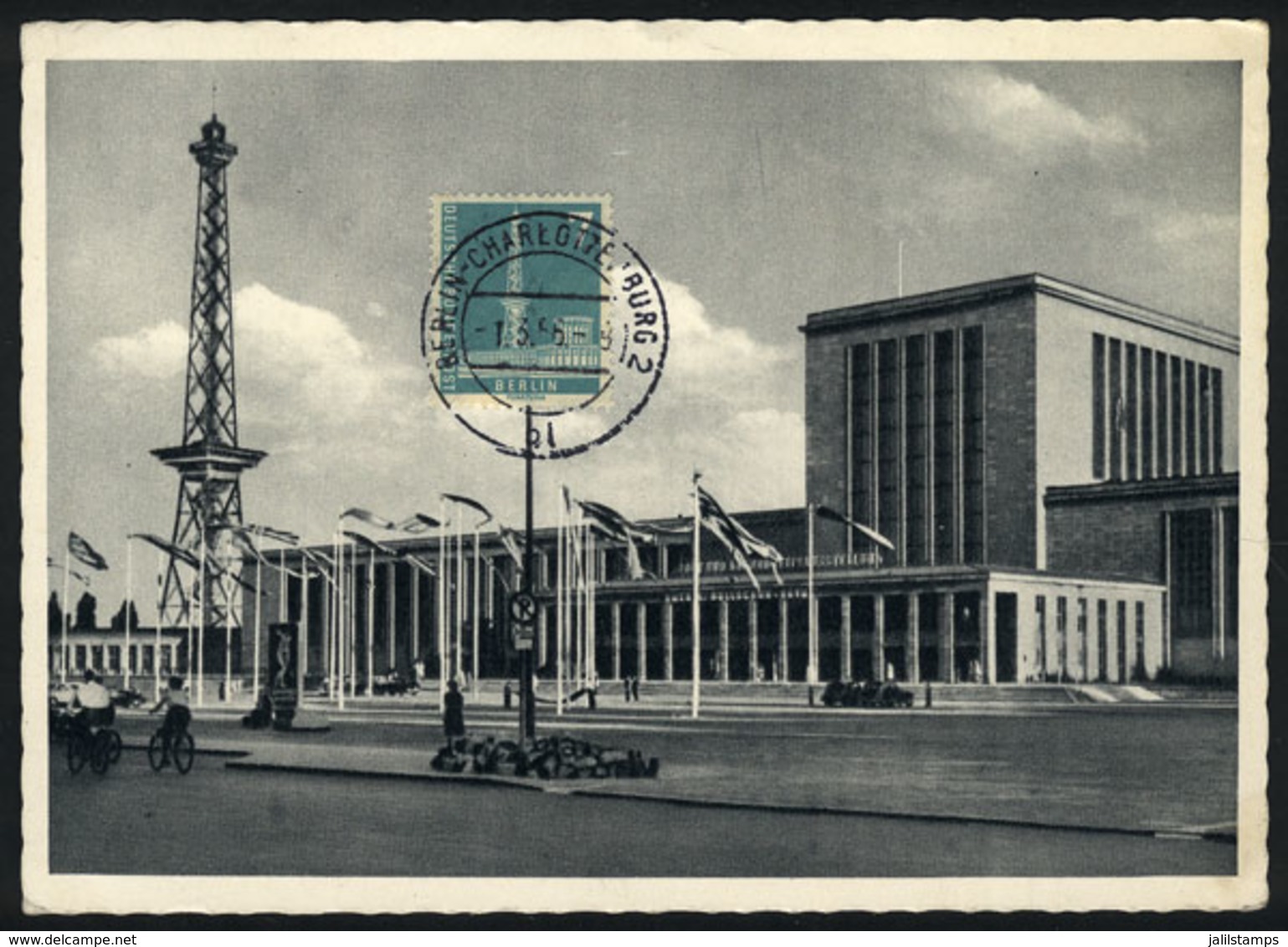 131 GERMANY BERLIN: BERLIN: Exhibition Halls In Funkturm, Maximum Card Of 1/MAR/1956, VF Quality - Covers & Documents