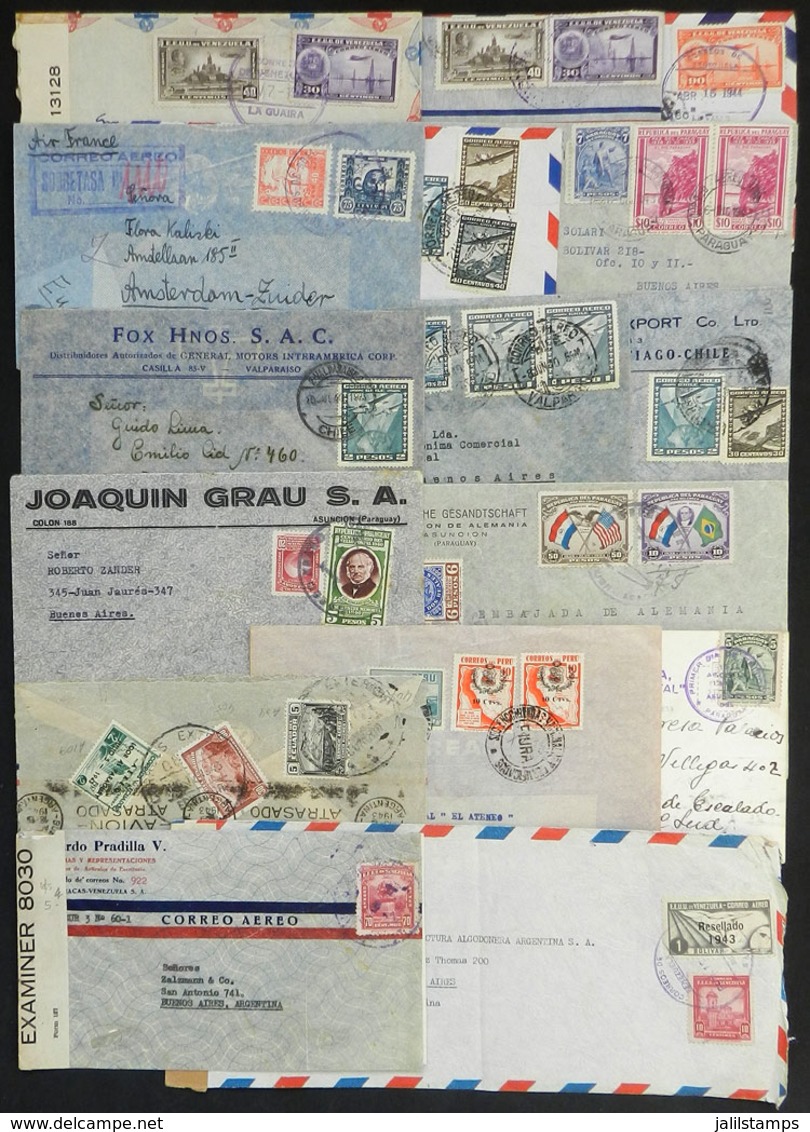 141 LATIN AMERICA: 16 Covers Or Cards Sent To Argentina Between 1940 And 1945, Several CENSORED, Fine General Quality (s - Altri & Non Classificati