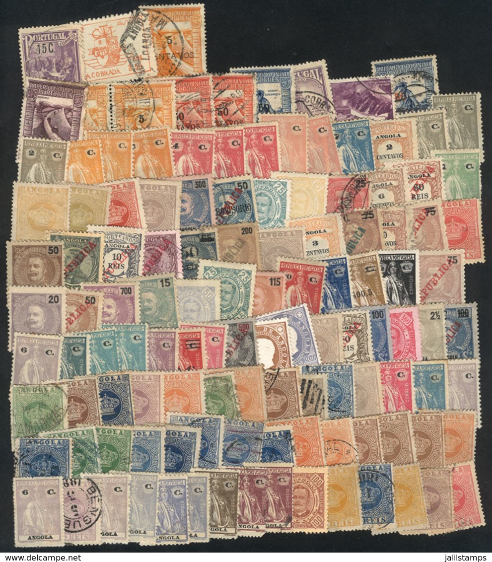 166 ANGOLA: Interesting Lot Of Old Stamps, Used Or Mint (they Can Be Without Gum), Fine General Quality (some May Have M - Angola