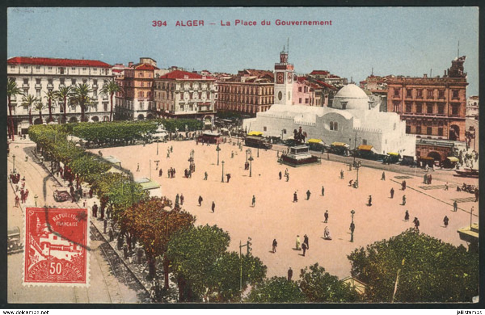 169 ALGERIA: ALGIERS: El Jedid Mosque, Place Du Gouvernement, Old Maximum Card, VF Quality - Maximum Cards