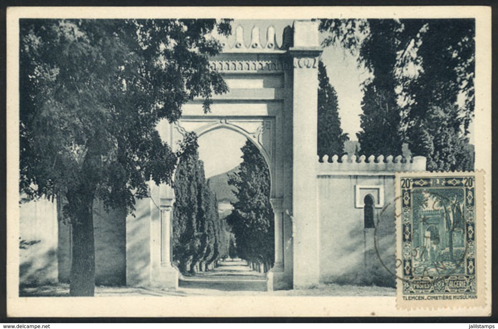172 ALGERIA: TLEMCEN: Muslin Cemeterr, Maximum Card Of MAY/1937, VF Quality - Cartoline Maximum