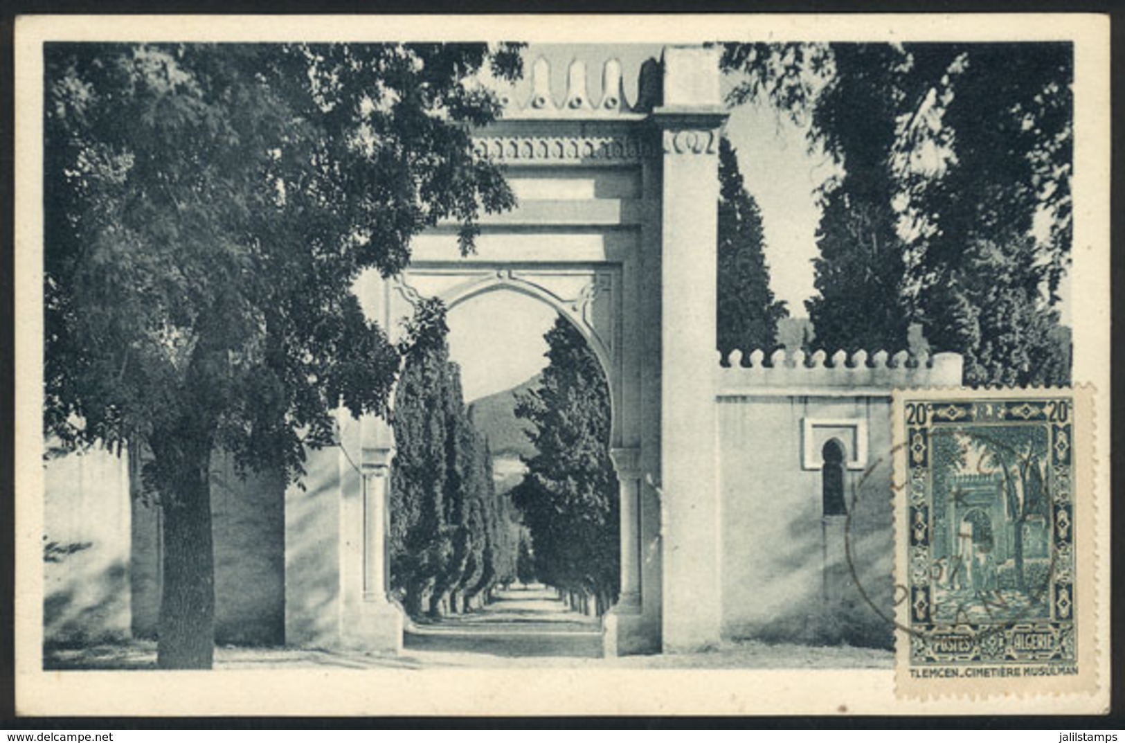 172 ALGERIA: TLEMCEN: Muslin Cemeterr, Maximum Card Of MAY/1937, VF Quality - Maximum Cards