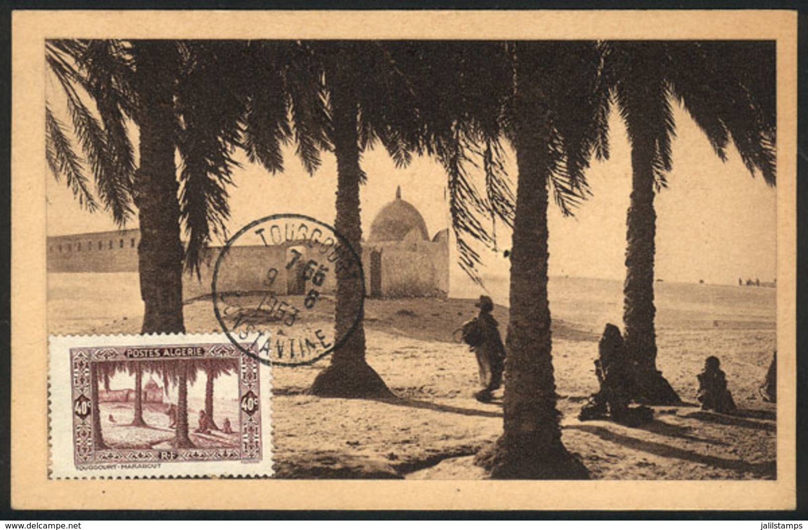 186 ALGERIA: TOUGGOURT: Tombs Of The Kings, Maximum Card Of 9/JUN/1953, VF Quality - Cartoline Maximum