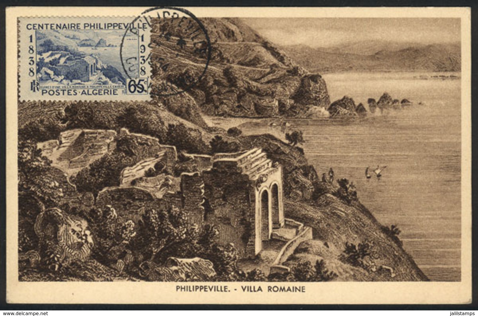188 ALGERIA: PHILIPPEVILLE: Ruins Of A Roman Villa, Maximum Card Of MAY/1954, VF Quality - Maximum Cards