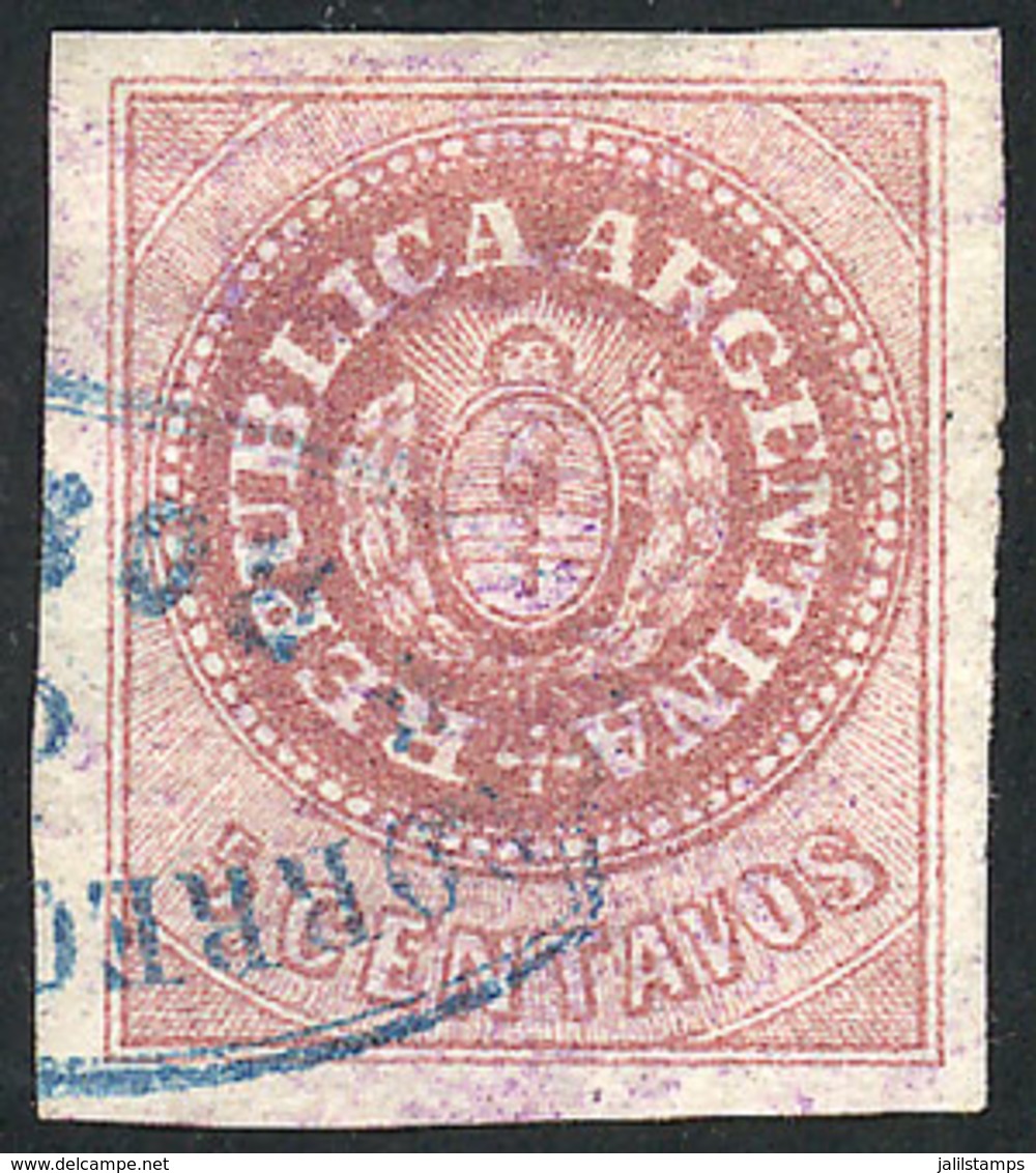 231 ARGENTINA: GJ.10A, The Rare LILAC ROSE Color, Used In Rosario, Tiny Thin On Back In The Hinge Area, Very Good Front, - Unused Stamps