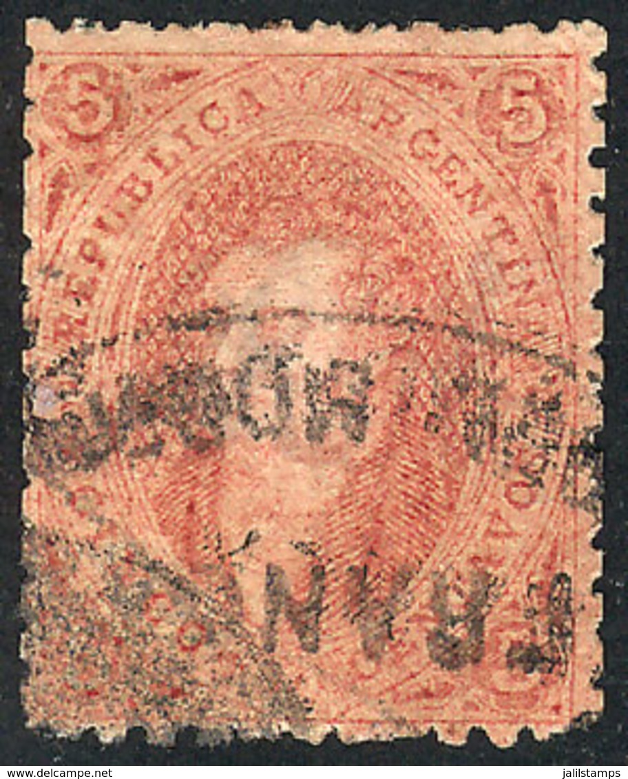 250 ARGENTINA: GJ.20, 3rd Printing, Double Cancellation: 'FRANCA DEL MORRO' Oval + Circular Mark To Be Determined, Excel - Unused Stamps
