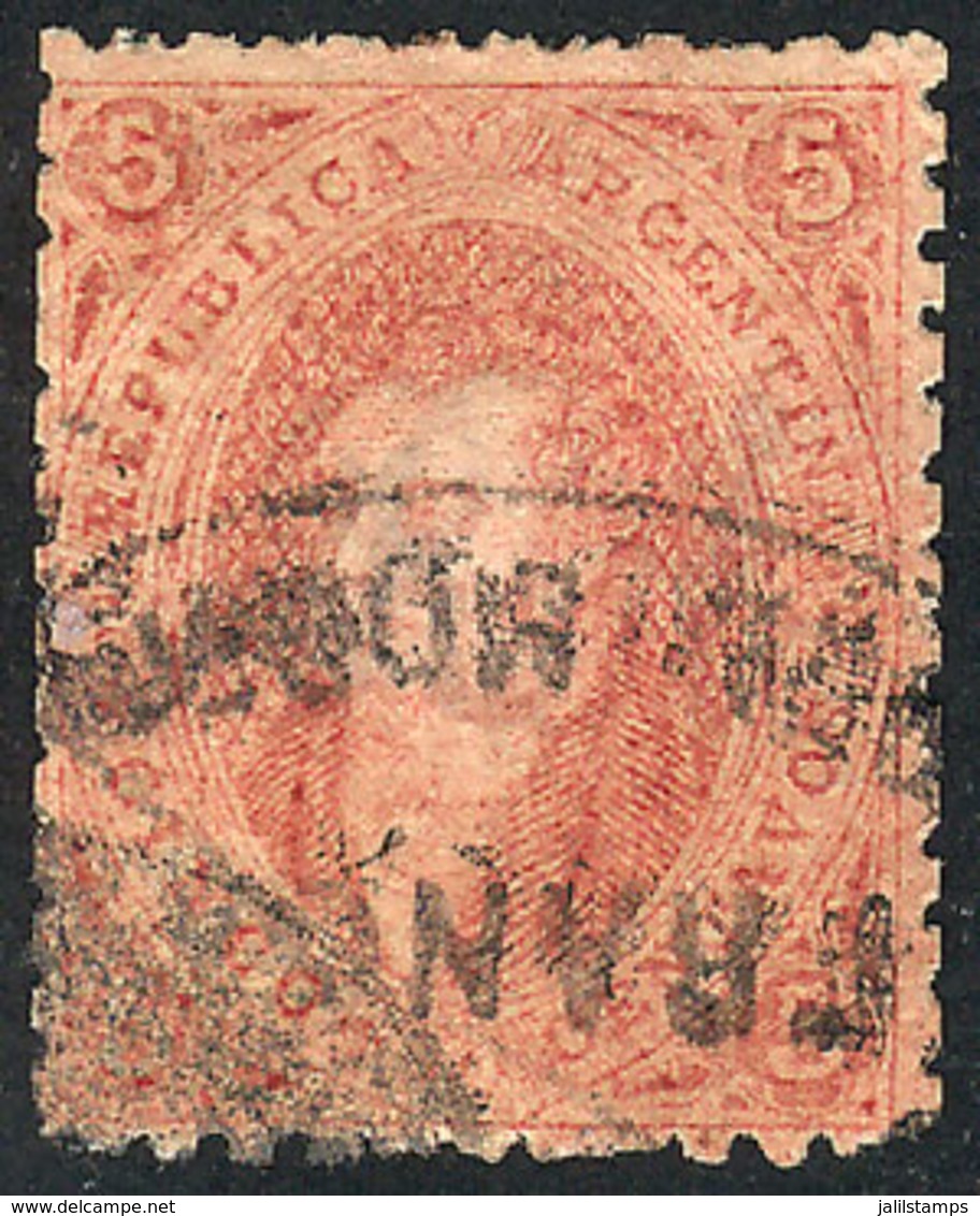 250 ARGENTINA: GJ.20, 3rd Printing, Double Cancellation: 'FRANCA DEL MORRO' Oval + Circular Mark To Be Determined, Excel - Nuovi