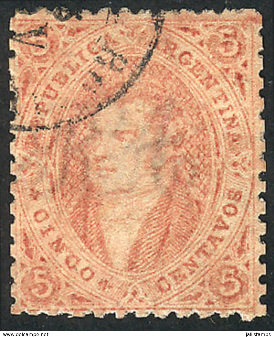 251 ARGENTINA: GJ.20, Typical Example From 3rd Printing, With Variety: Ink Spot At Top Right, Superb! - Unused Stamps