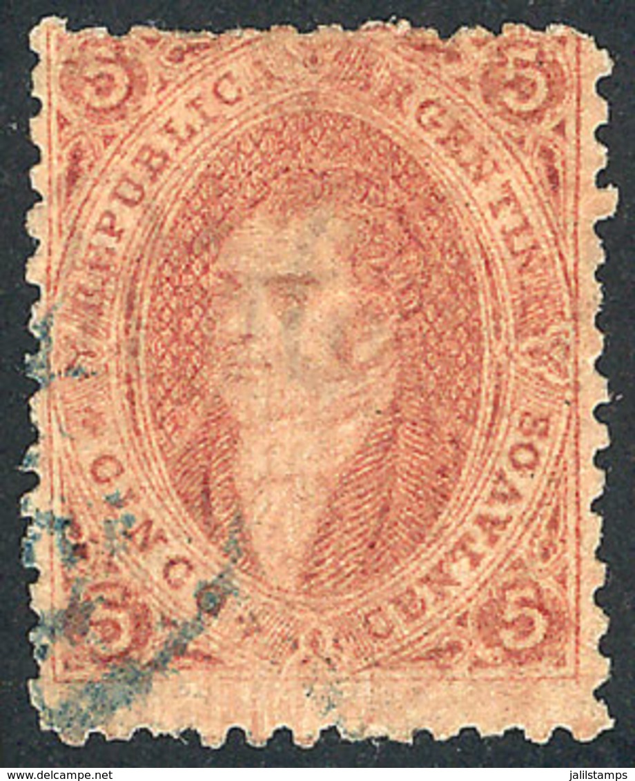 256 ARGENTINA: GJ.20, 3rd Printing, Clear Impression, With Vertically Dirty Plate Var. And Shifted Watermark, VF Quality - Unused Stamps