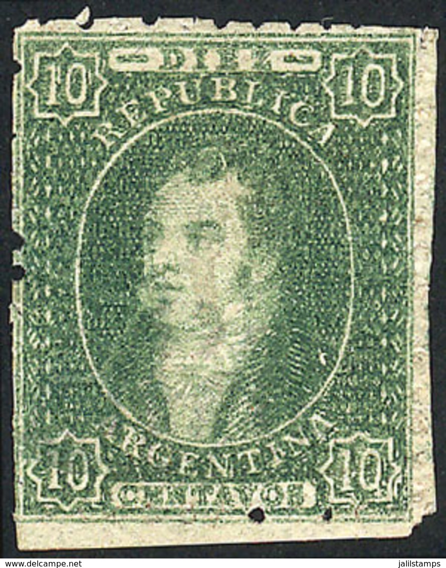 262 ARGENTINA: GJ.23, 10c. Dull Impression, Mint, Good Example, Catalog Value US$100. - Nuovi