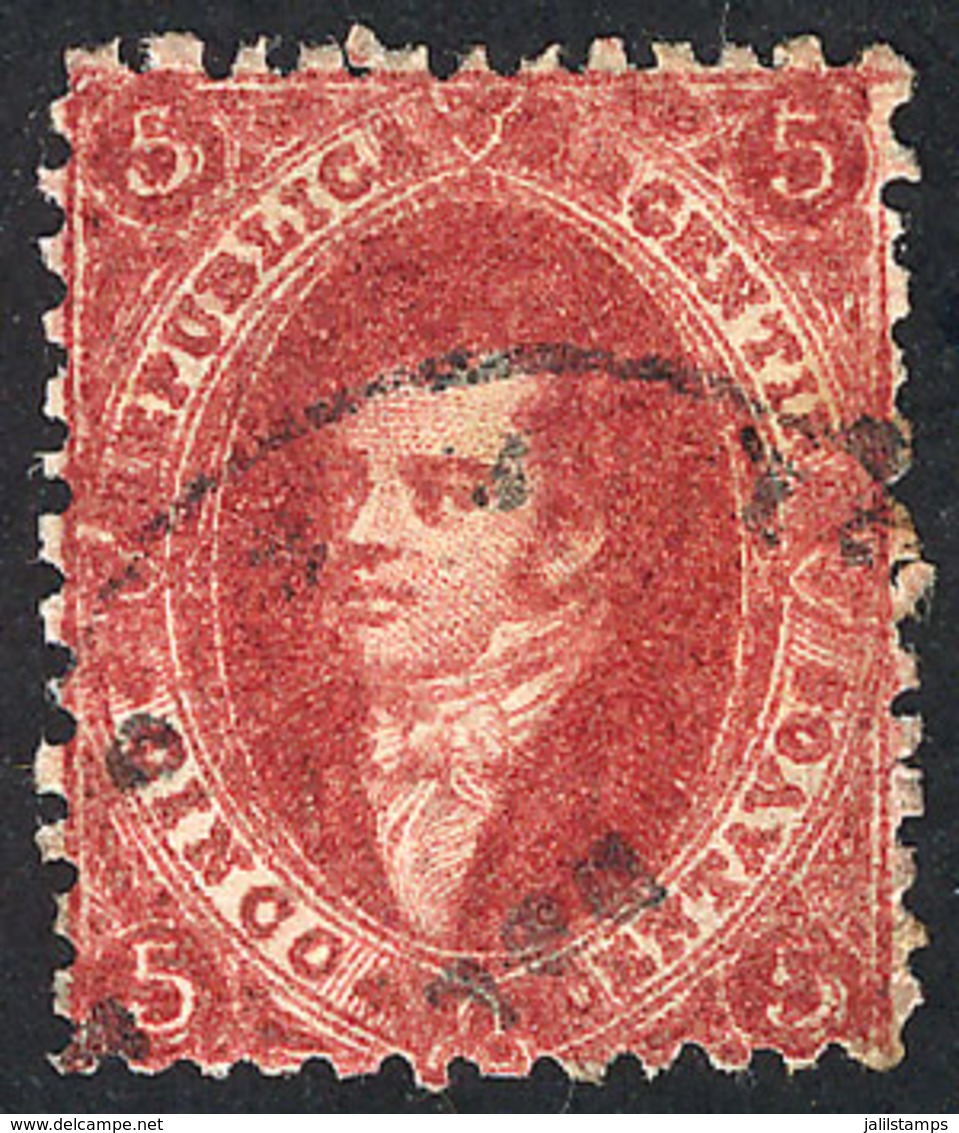 280 ARGENTINA: GJ.26, 5th Printing, With Railway Cancel Of F.C.S., Very Nice! - Unused Stamps