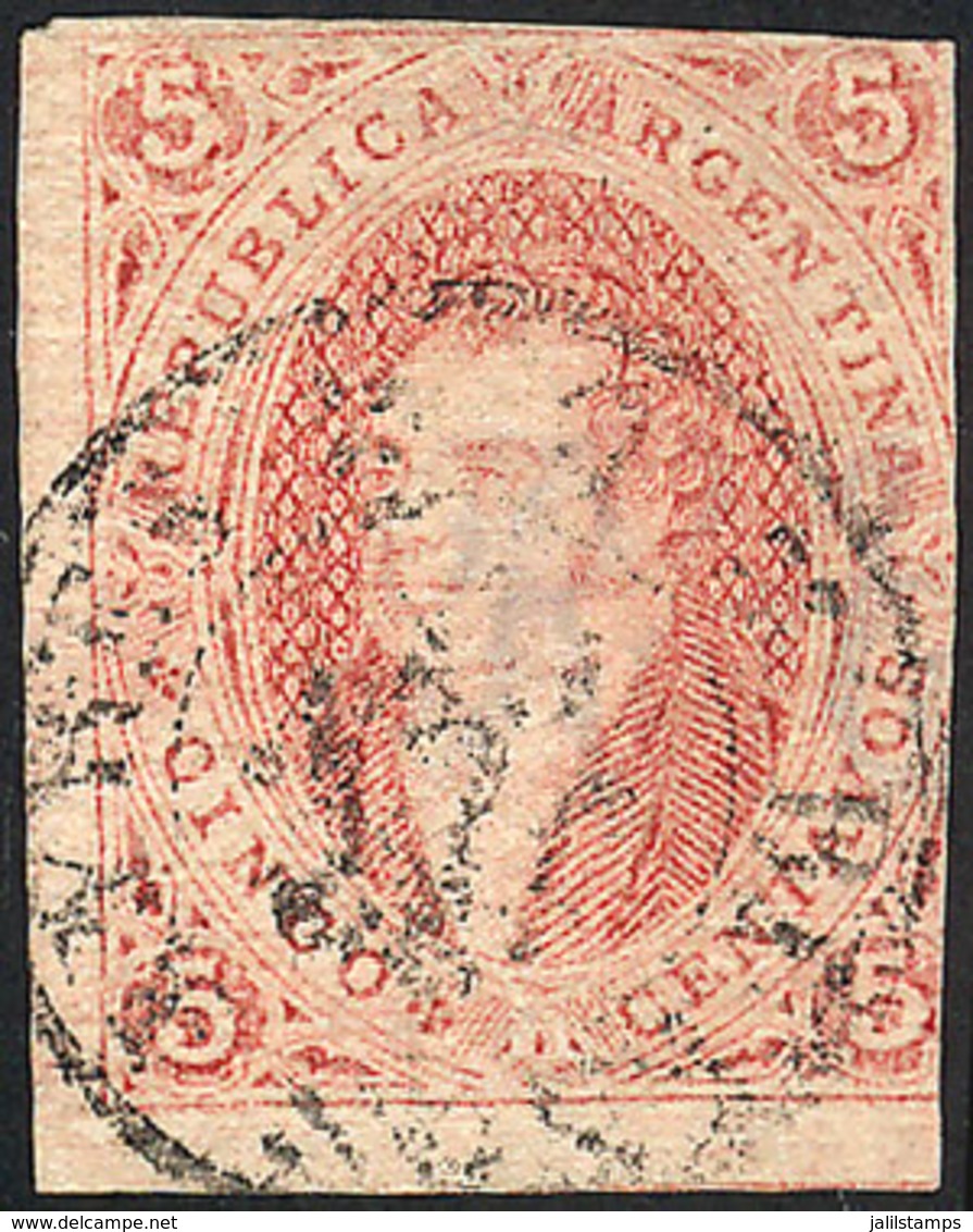 287 ARGENTINA: GJ.27, 6th Printing Imperforate, With 2 Immense Margins, Catalog Value US$250, Low Start! - Unused Stamps