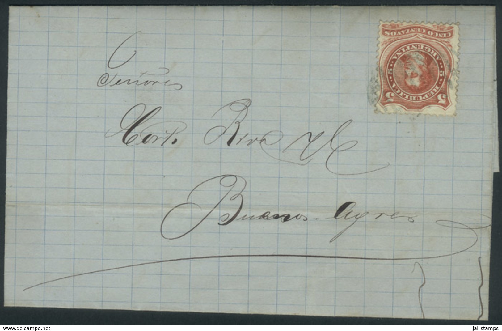 298 ARGENTINA: Complete Folded Letter Dated SANTA FE 10/SE/1870, Franked By GJ.38, Cancelled ON ARRIVAL In Buenos Aires  - Other & Unclassified