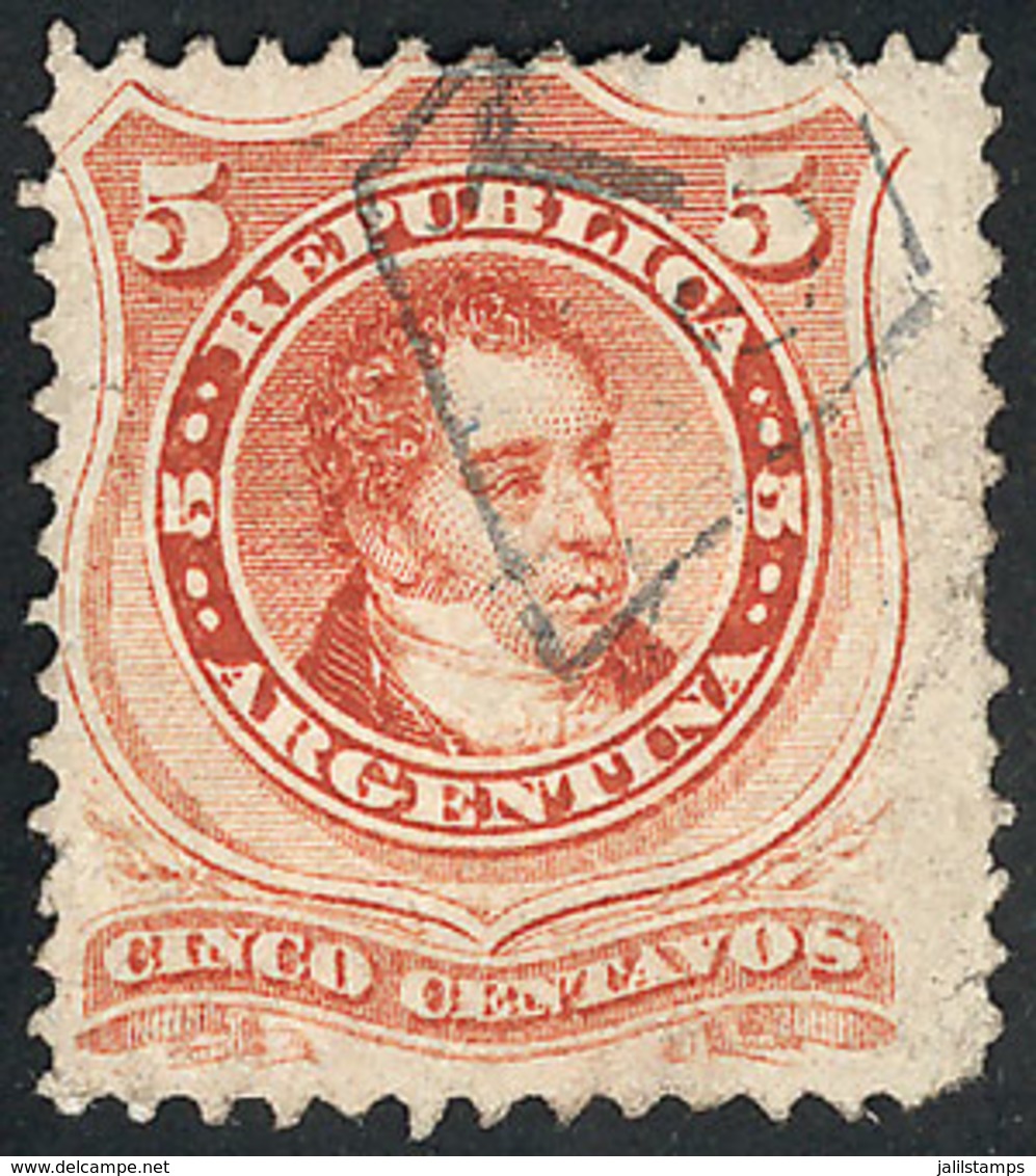 313 ARGENTINA: GJ.38, With The Very Rare ""carteria"" Cancel ""J In Rhombus"", Very Fine Quality!" - Autres & Non Classés