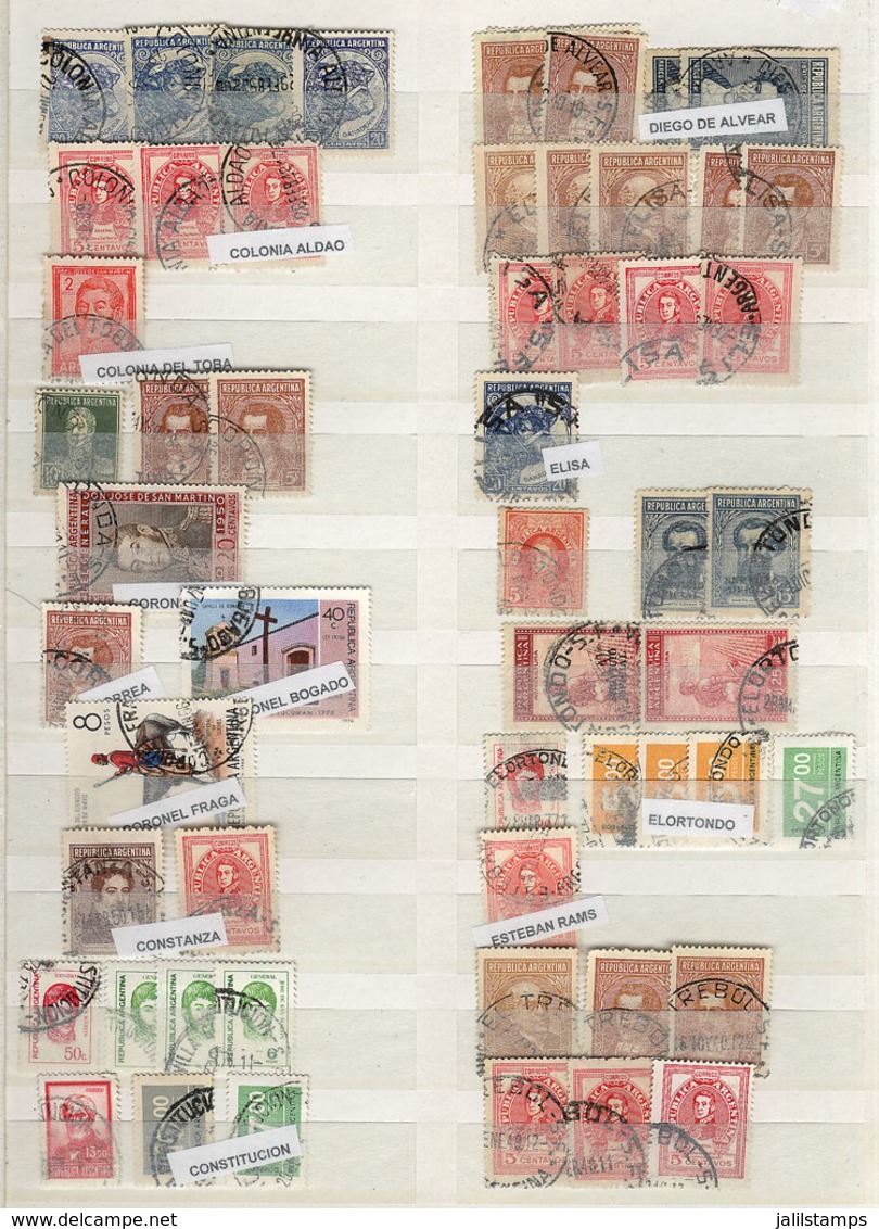 695 ARGENTINA: ARGENTINA CANCELS: Large Stockbook Containing An Accumulation With More Than 2,200 Cancels Of The Provinc - Collections, Lots & Series