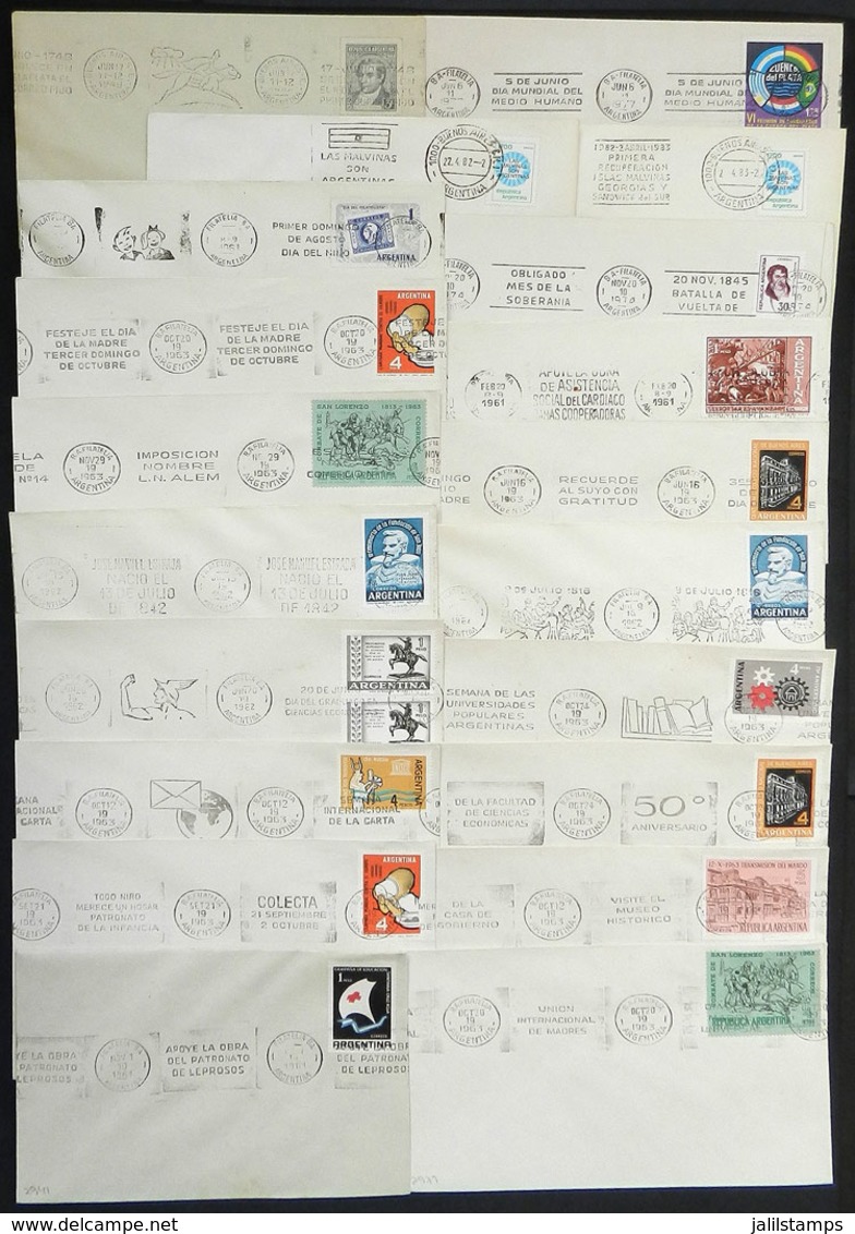 700 ARGENTINA: More Than 60 Covers With Very Thematic SLOGAN CANCELS, Some Are Sold Online At A Retail Value Of Between  - Lots & Serien