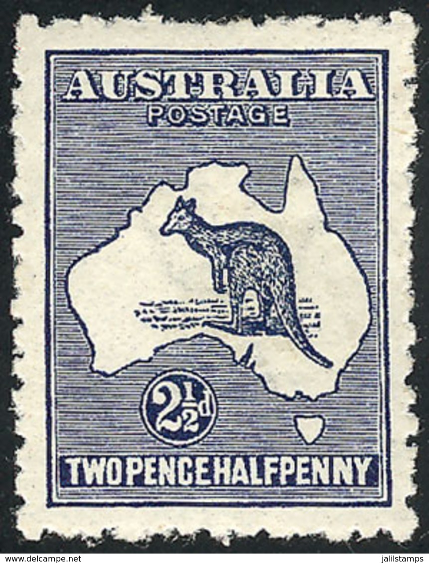 726 AUSTRALIA: Sc.4, 2½p. Dark Blue, VF Quality! - Other & Unclassified