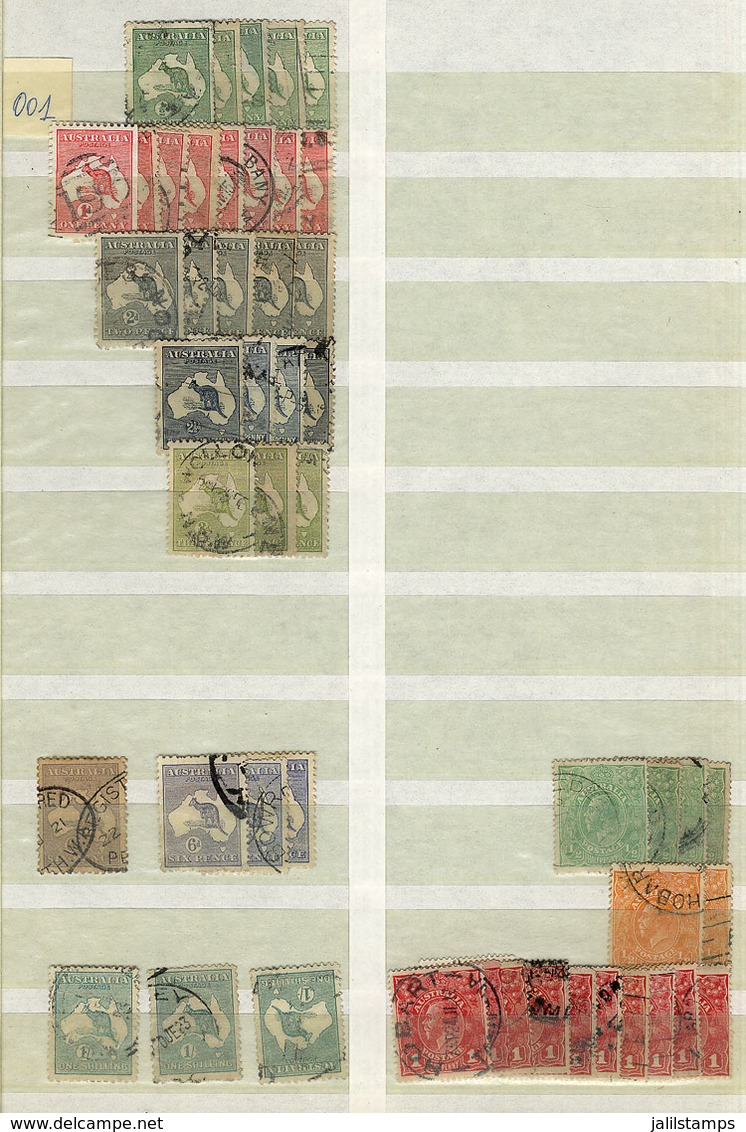 731 AUSTRALIA: Accumulation Of Used Stamps In Stockbook, From Old To Circa 1970, Very Fine General Quality, Perfect Lot  - Altri & Non Classificati