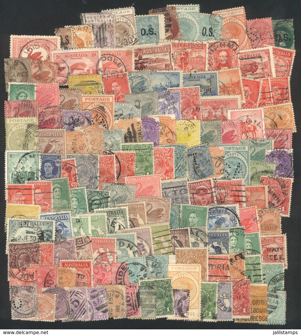 732 AUSTRALIA: Interesting Lot Of Used And Mint Stamps (some Can Be Without Gum), Fine General Quality (some May Have Mi - Andere & Zonder Classificatie