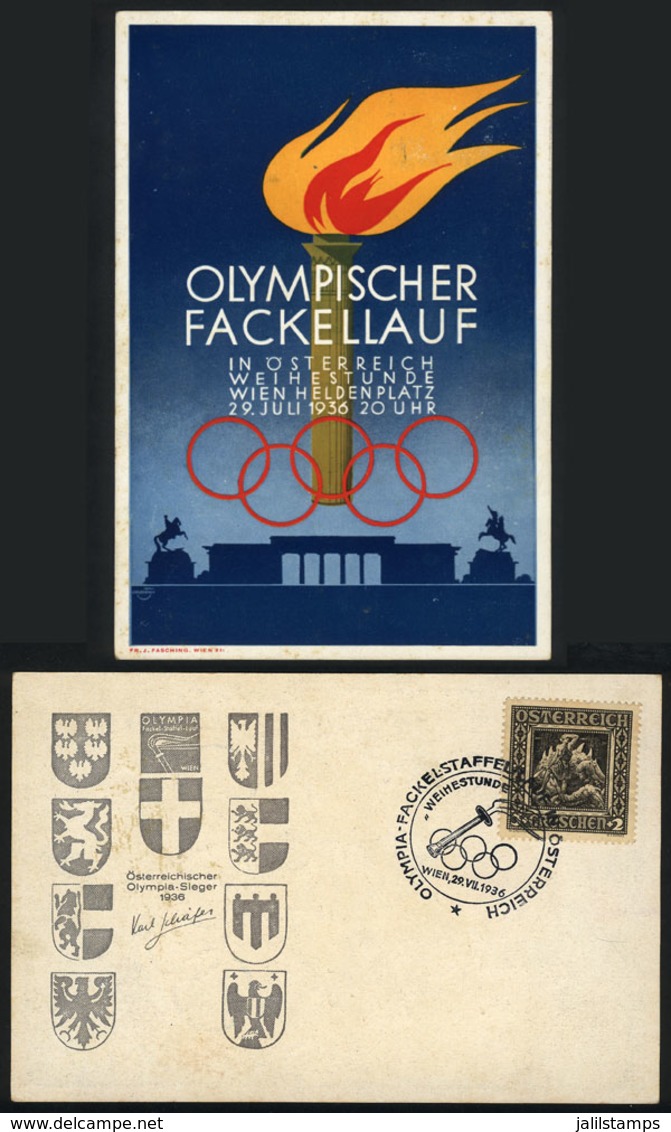 741 AUSTRIA: Card With Special Postmark Of The 1936 Olympic Games, Very Nice! - Altri & Non Classificati