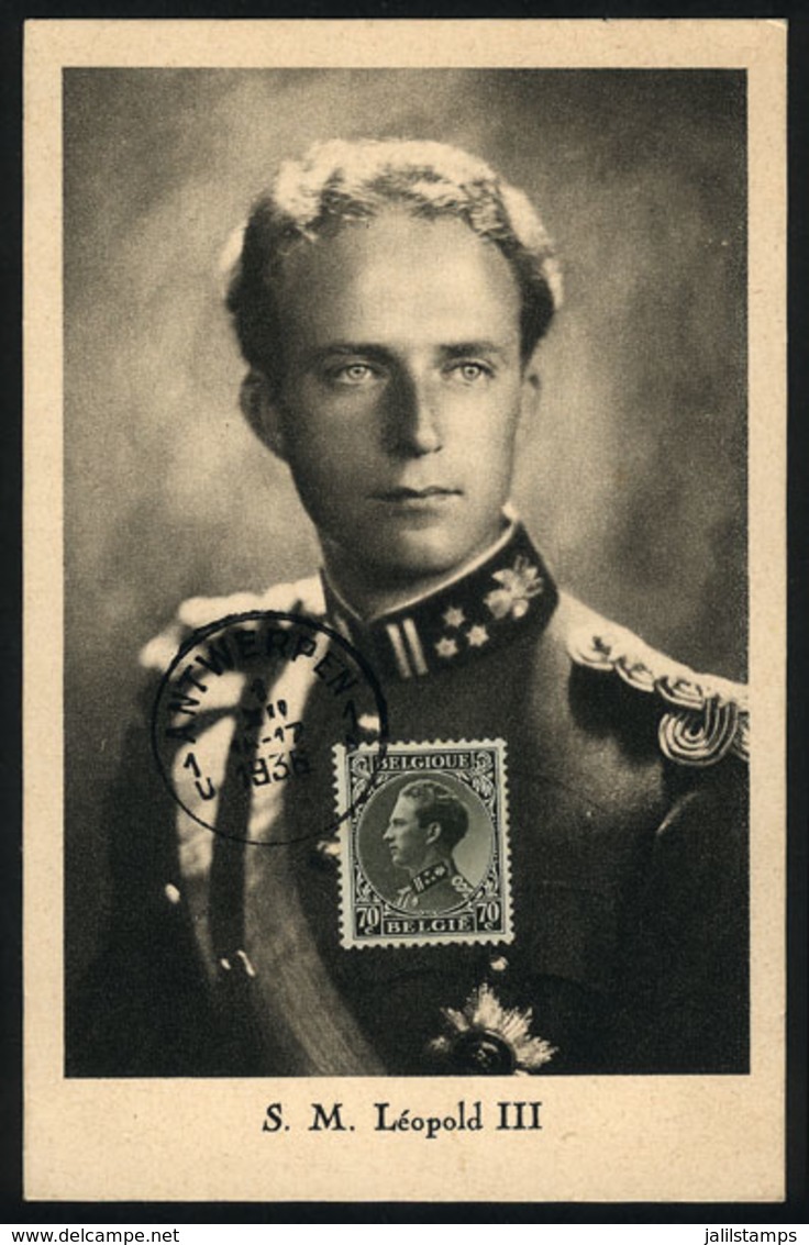 760 BELGIUM: King Leopold III, Maximum Card Of DE/1936, VF Quality - Other & Unclassified