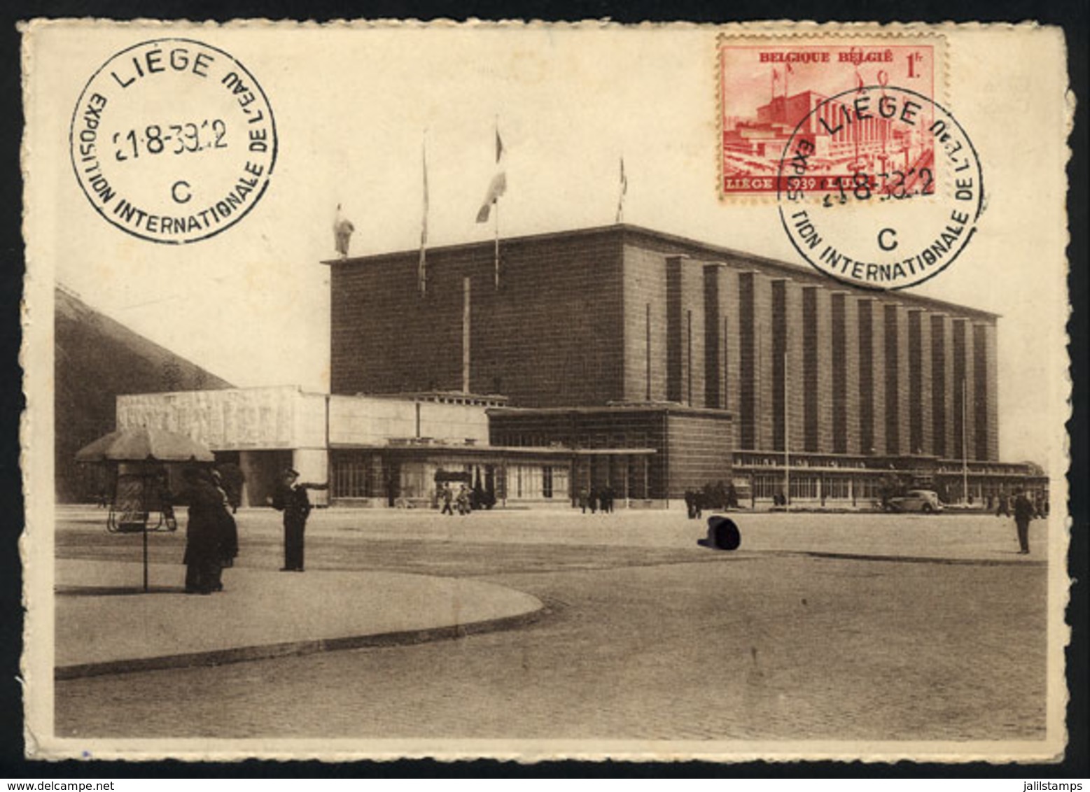 766 BELGIUM: Intl. Exhibition Of 1939, Pavilion Of LIEGE, Architecture, Maximum Card Of 21/AU/1939, With Special Pmk Of  - Other & Unclassified