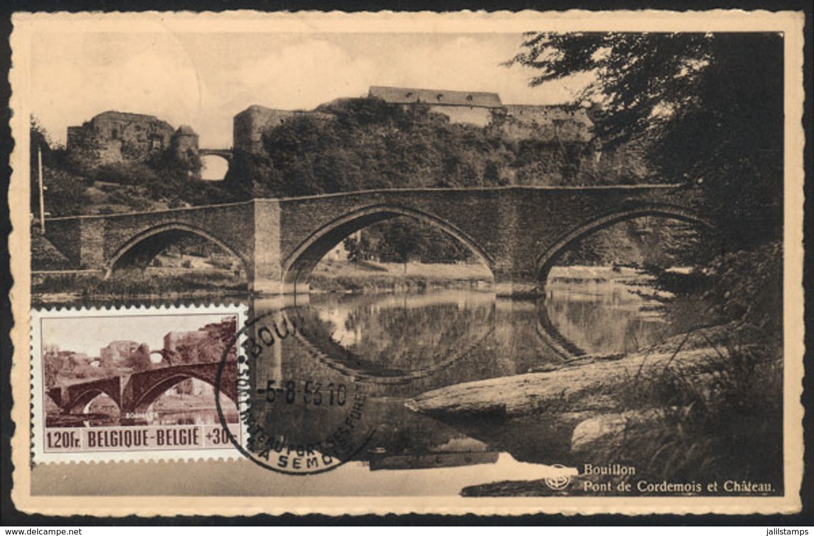 770 BELGIUM: Castle Of BOUILLON And Bridge, Maximum Card Of AU/1953, VF Quality - Altri & Non Classificati