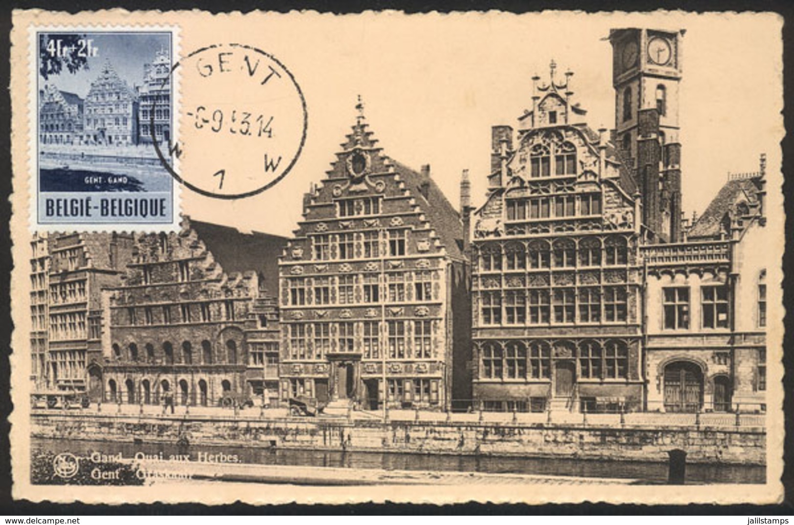 773 BELGIUM: GAND/GENT: Graslei Harbour, Maximum Card Of SE/1953, VF - Other & Unclassified