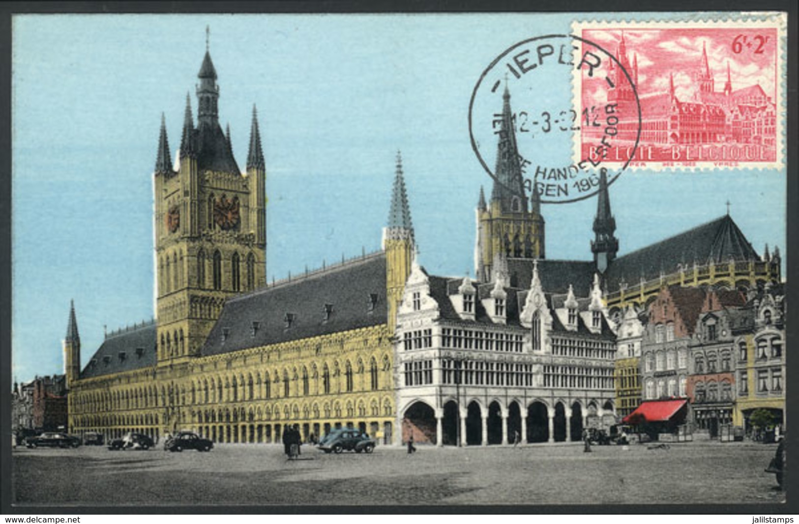 777 BELGIUM: YPRES: Cloth Hall, Architecture, Maximum Card Of MAR/1962, VF - Other & Unclassified