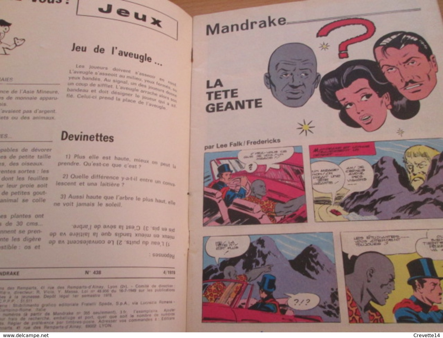 BD-518 : FASCICULE DE LA REVUE MANDRAKE MONDES MYSTERIEUX N°438 4/78 , TB état , Vu à 4.50€ Chez I-B - Mandrake