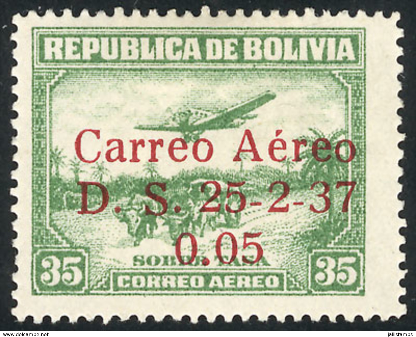 823 BOLIVIA: Sc.C52a, With ""Carreo"" Variety, VF Quality!" - Bolivien