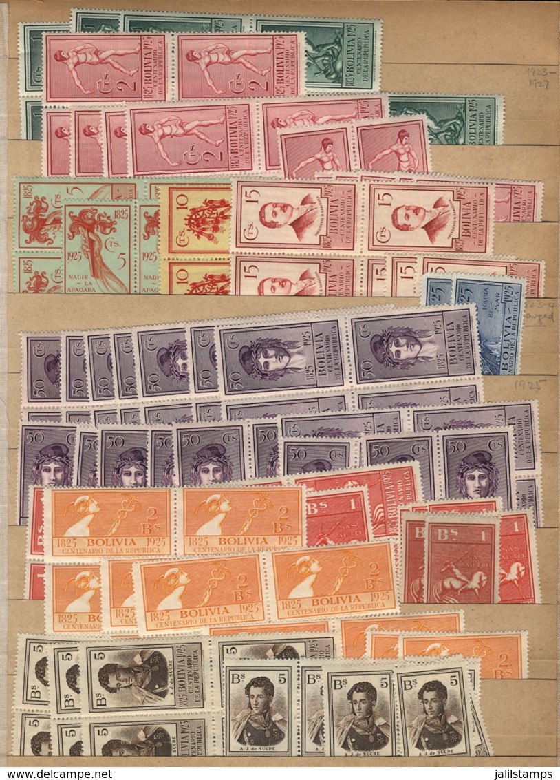 851 BOLIVIA: Stock Of Good Stamps On Old Stockbook Pages, VF General Quality, Many Of The Mint Stamps Are MNH Perfect, S - Bolivien